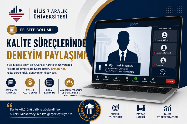Felsefe Bölümünde Kalite Süreçlerine Yönelik Çevrim İçi Deneyim Paylaşımı Gerçekleştirildi